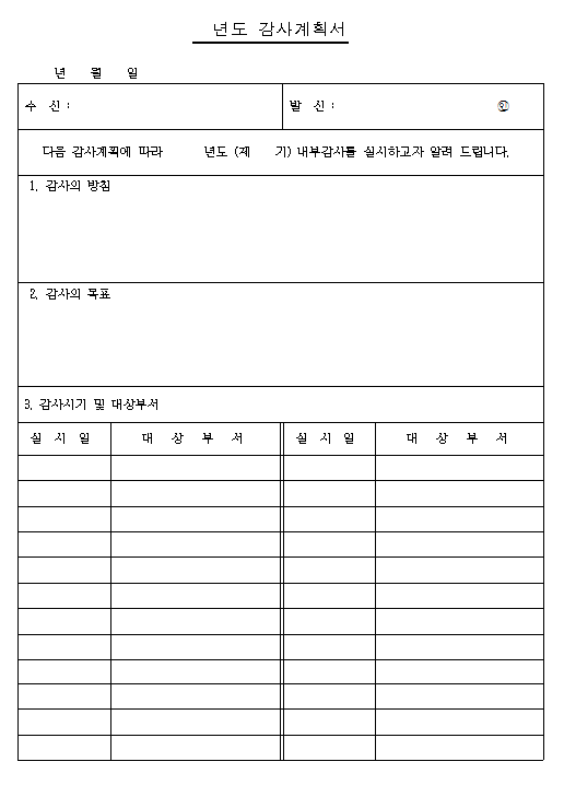 ()년도 감사계획서