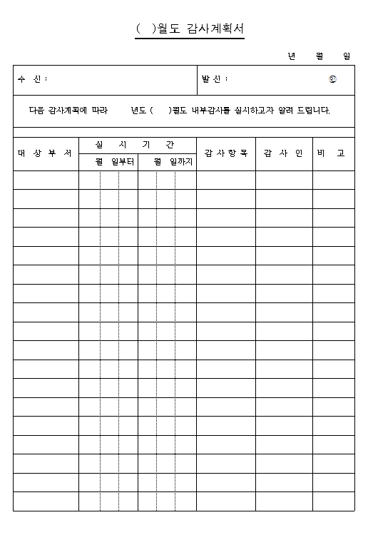 ()월 감사계획서