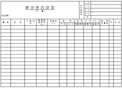 예산관리대장