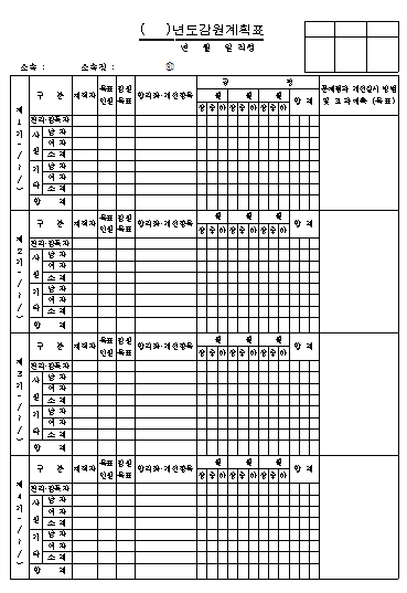 감원계획표