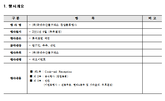 창립총회 기본계획안(기획서)