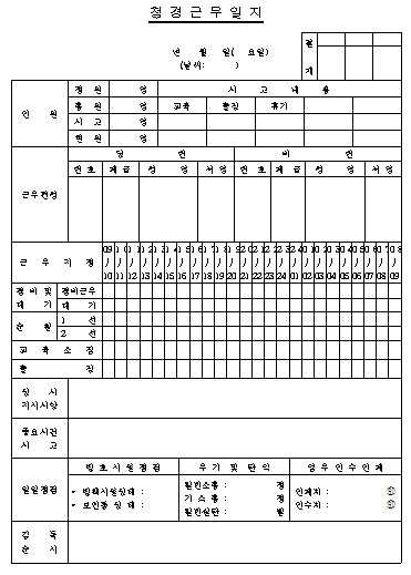 청경근무일지