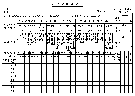 근무성적평정표