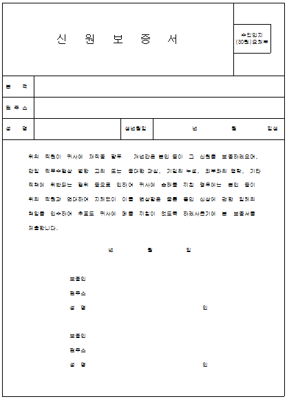 신원보증서